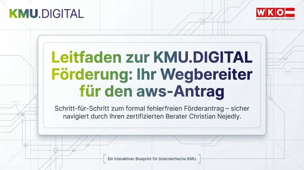 Ausfüllhilfe KMU.DIGITAL AWS Fördermanager (historischer Screenshot)
