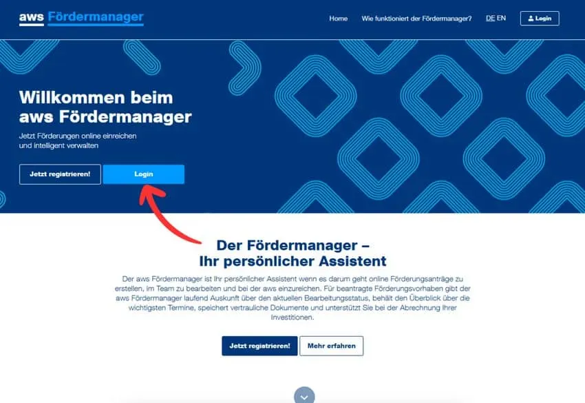 AWS Fördermanager Login