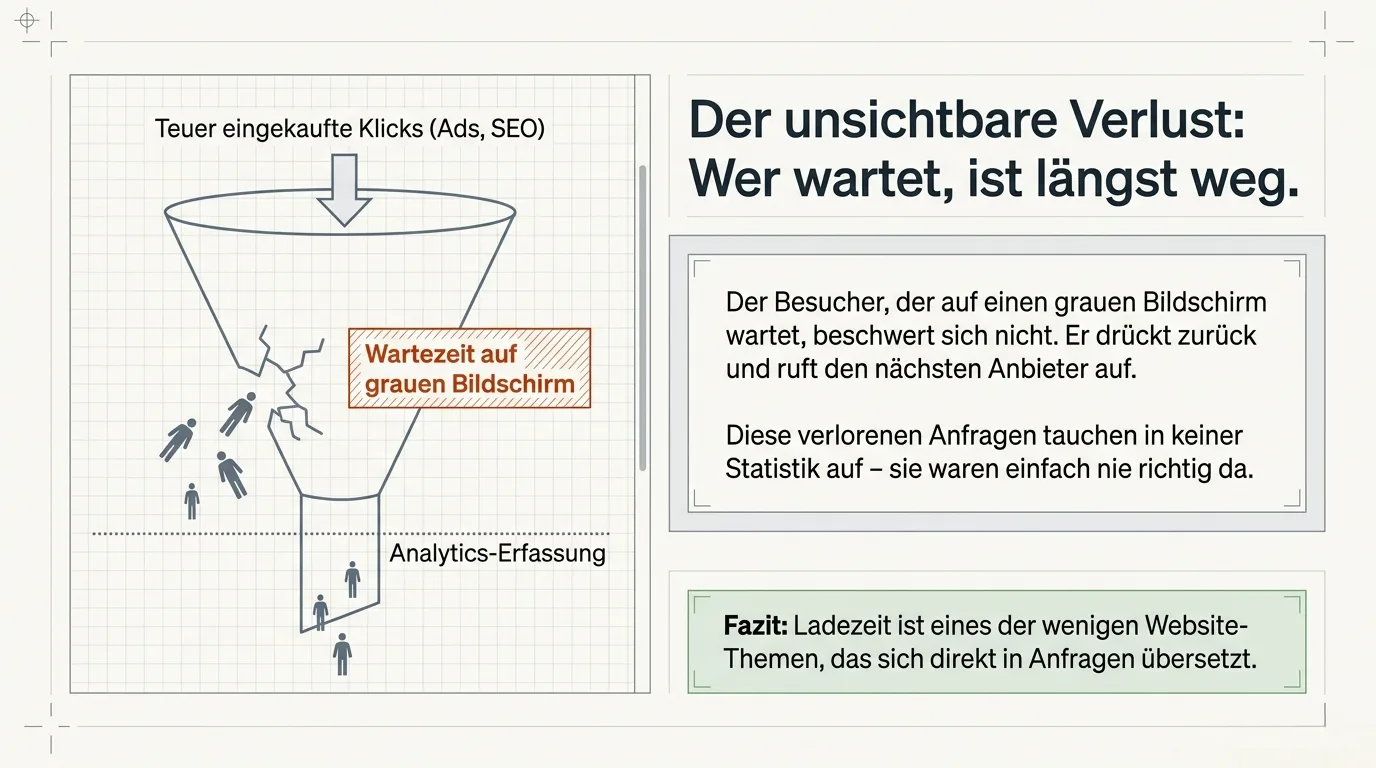 Langsame Ladezeit als unsichtbarer Verlust an Anfragen und Umsatz